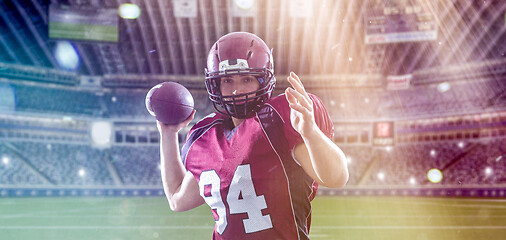 Image showing american football player throwing ball