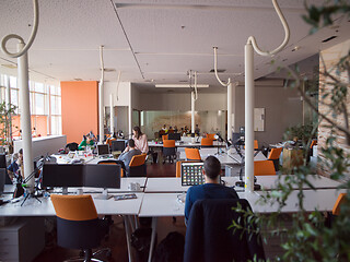 Image showing busy coworking office space