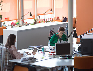 Image showing busy coworking office space