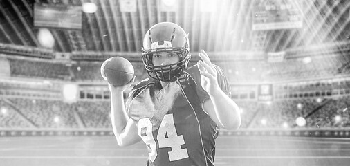 Image showing american football player throwing ball