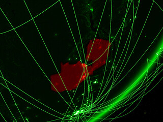 Image showing Zambia on green Earth