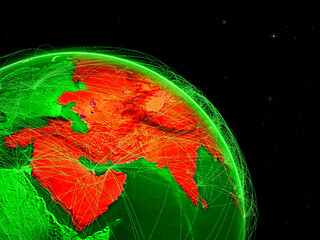 Image showing Asia on green Earth