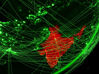 Image showing India on green Earth
