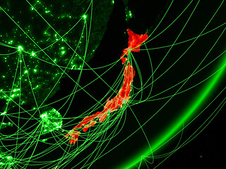 Image showing Japan on green Earth