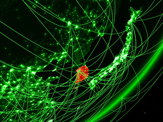 Image showing South Korea on green Earth