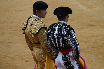 Image showing Two bullfighters