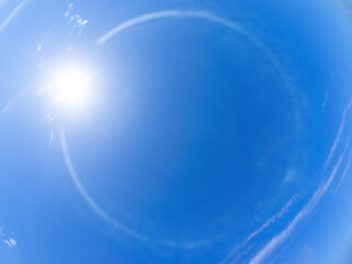 Image showing a blue sky background done with a fisheye lens