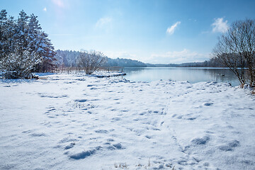 Image showing Lake Osterseen Bavaria Germany winter scenery