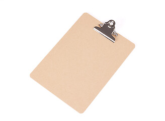 Image showing Wooden clipboard isolated