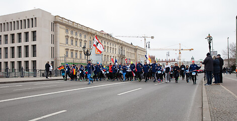 Image showing Berlin, Germany on Januari 1, 2020: Berlin New Year\'s Run, just 