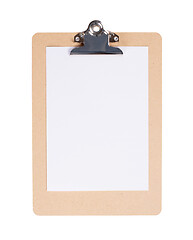 Image showing Wooden clipboard isolated