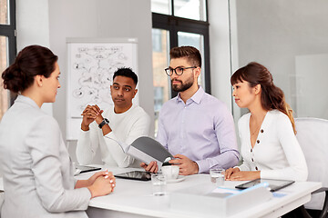 Image showing recruiters having job interview with employee