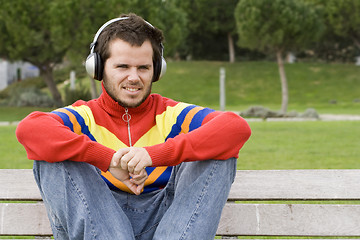 Image showing Enjoy music outdoor