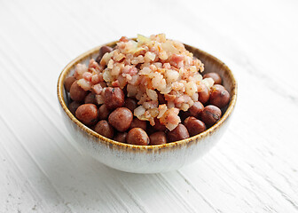 Image showing bowl of boiled gray peas