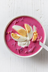 Image showing bowl of cold beet root soup