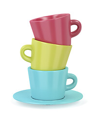 Image showing Colorful coffee cups