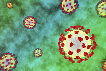 Image showing Concept image with many viruses