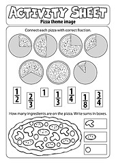 Image showing Activity sheet pizza theme 1