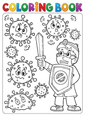 Image showing Coloring book doctor fighting virus 2