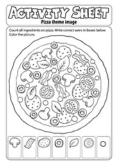 Image showing Activity sheet pizza theme 2