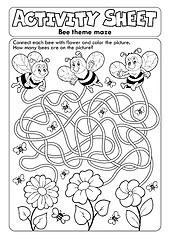 Image showing Activity sheet bee theme 1