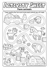 Image showing Activity sheet farm animals 2