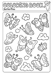 Image showing Coloring book various butterflies theme 2