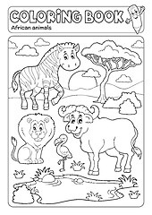 Image showing Coloring book African fauna 5