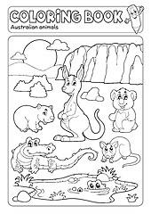 Image showing Coloring book various Australian animals