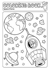 Image showing Coloring book space theme 3