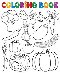 Image showing Coloring book vegetable collection 1