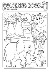 Image showing Coloring book African fauna 3