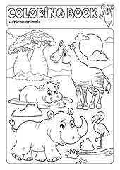 Image showing Coloring book African fauna 4