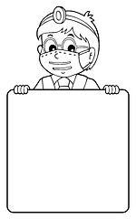 Image showing Doctor holding blank panel monochrome image 1