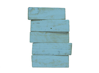 Image showing Vintage blue building blocks isolated on white