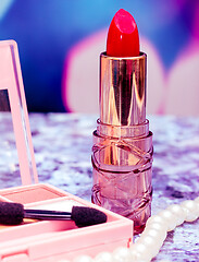 Image showing Lipstick Makeup Means Beauty Products And Cosmetic 