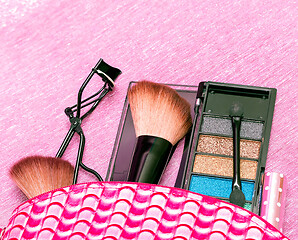 Image showing Eyelash Curler Means Makeup Brush And Brushes 
