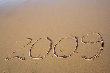 Image showing Year 2009 in the sand