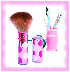 Image showing Makeup Foundation Brush Represents Beauty Product And Brushes 