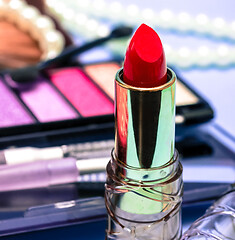 Image showing Red Lipstick Represents Beauty Product And Face 