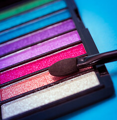 Image showing Eye Shadow Makeup Means Soft Brush And Eyes 