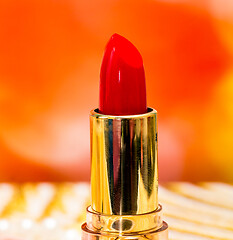 Image showing Red Lipstick Makeup Indicates Beauty Products And Cosmetic 