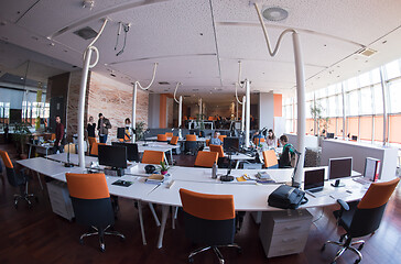 Image showing busy coworking office space