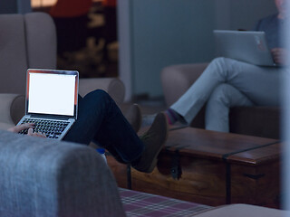 Image showing designers in the night startup office