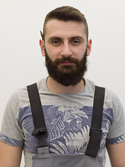 Image showing portrait of bearded hipster handyman