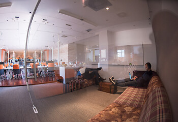 Image showing busy coworking office space