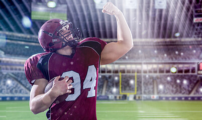 Image showing american football player celebrating touchdown