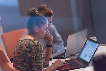 Image showing startup Businesswomen Working With laptop in creative office