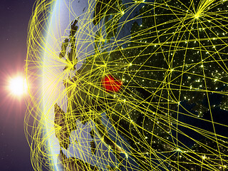 Image showing Czech republic from space with network