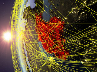 Image showing Iran from space with network